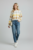 Amber argyle diamond cropped pullover sweater