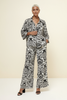 Black and white botanical two-piece set, back view