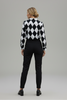Diamond district monochrome long sleeve blouse, styled on model