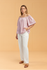 Off-shoulder top casual look