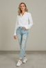 Light blue ripped cuffed denim pants